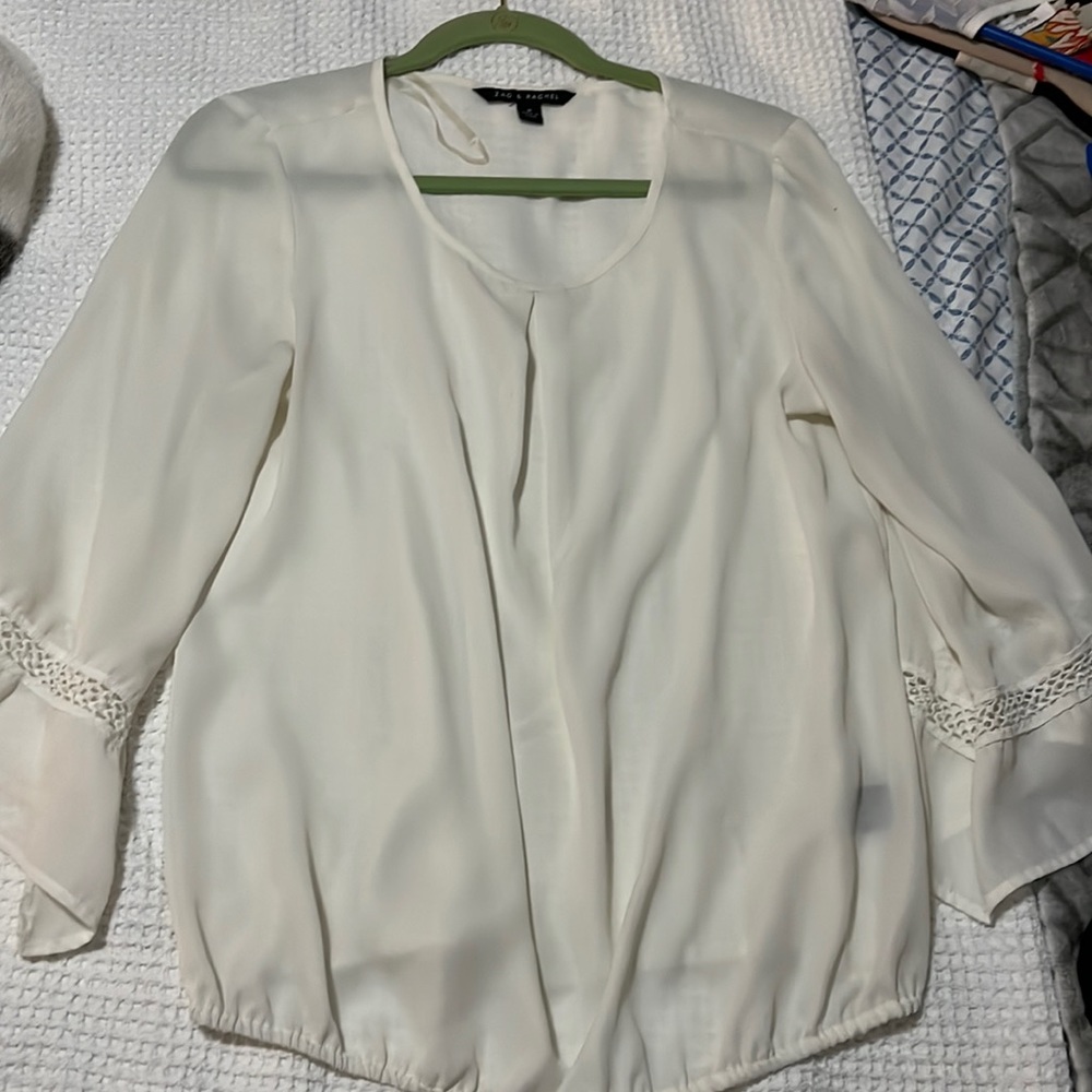 Cream flare sleeve blouse